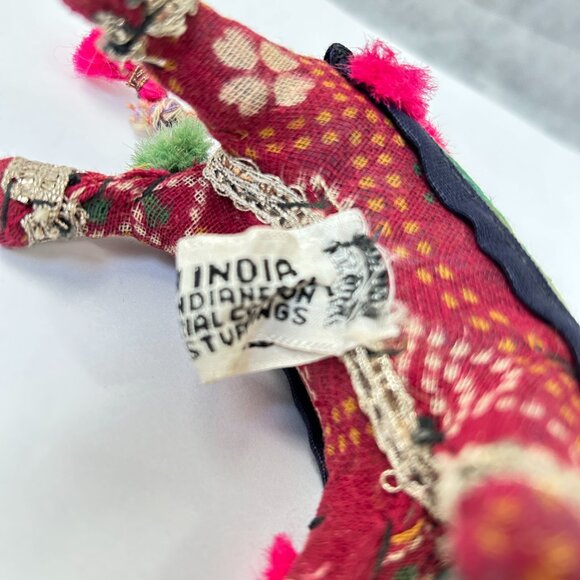 Vintage Hand Crafted Stuffed Raj Cotton Embroidered Camel Toys Made in India - Picture 8 of 11